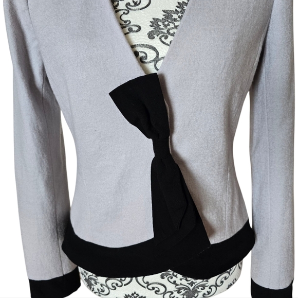 Anthropologie Elevenses Femme Bow Button Front Wool Blend Blazer size 6 - Picture 3 of 16